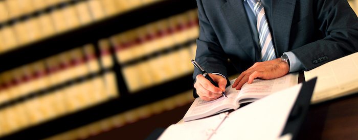 Lawyer working at his desk in the office